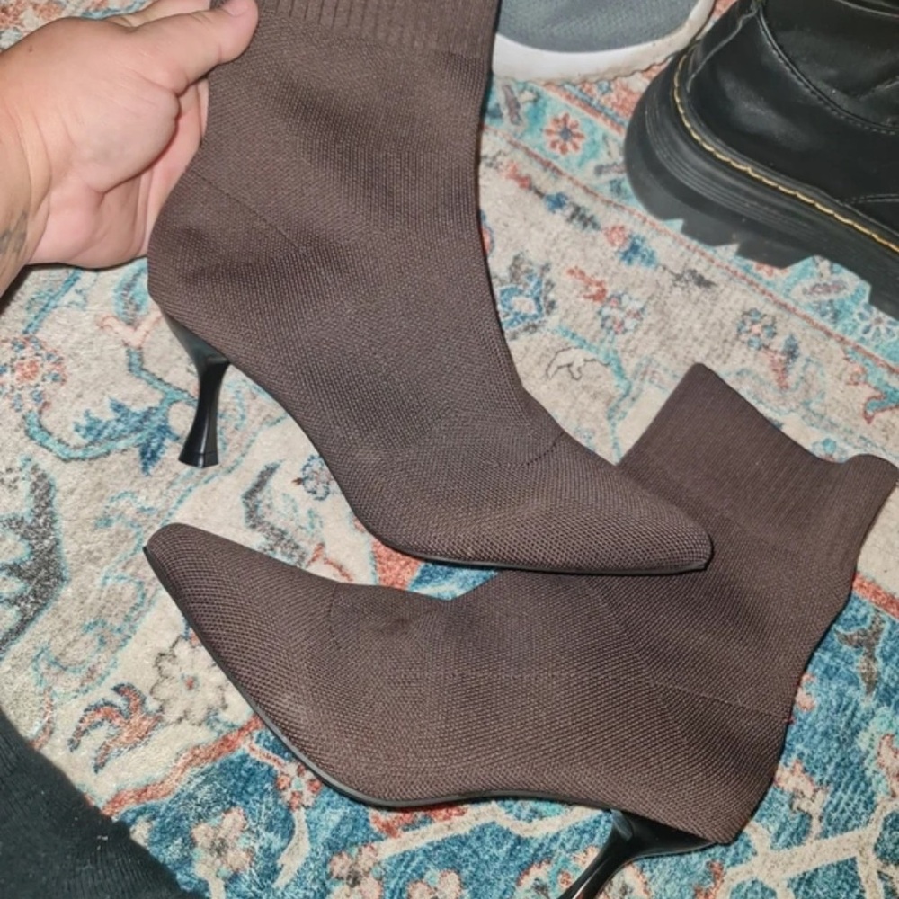 ASOS Chocolate Knit Ankle Booties
